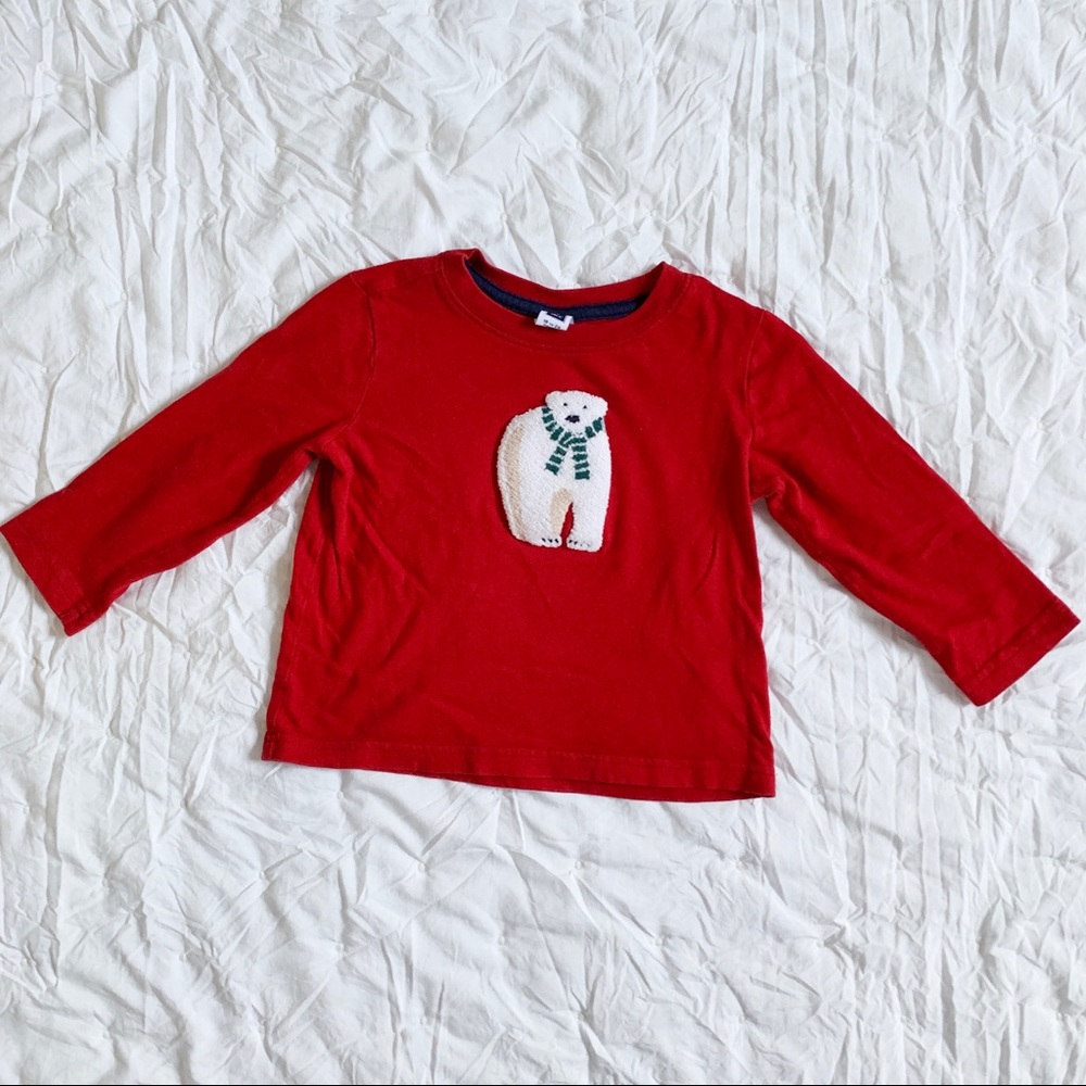 EUC Janie & Jack red polar bear shirt size 18 -24m